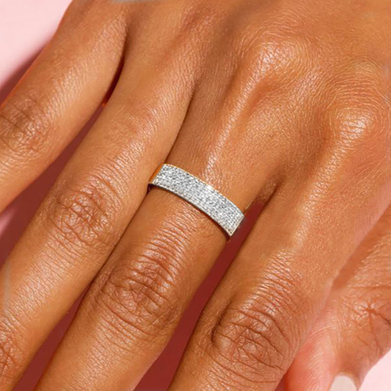 Thumbnail: Minimalist DEBORAH ring with cubic zirconia and crystal in a gold tone