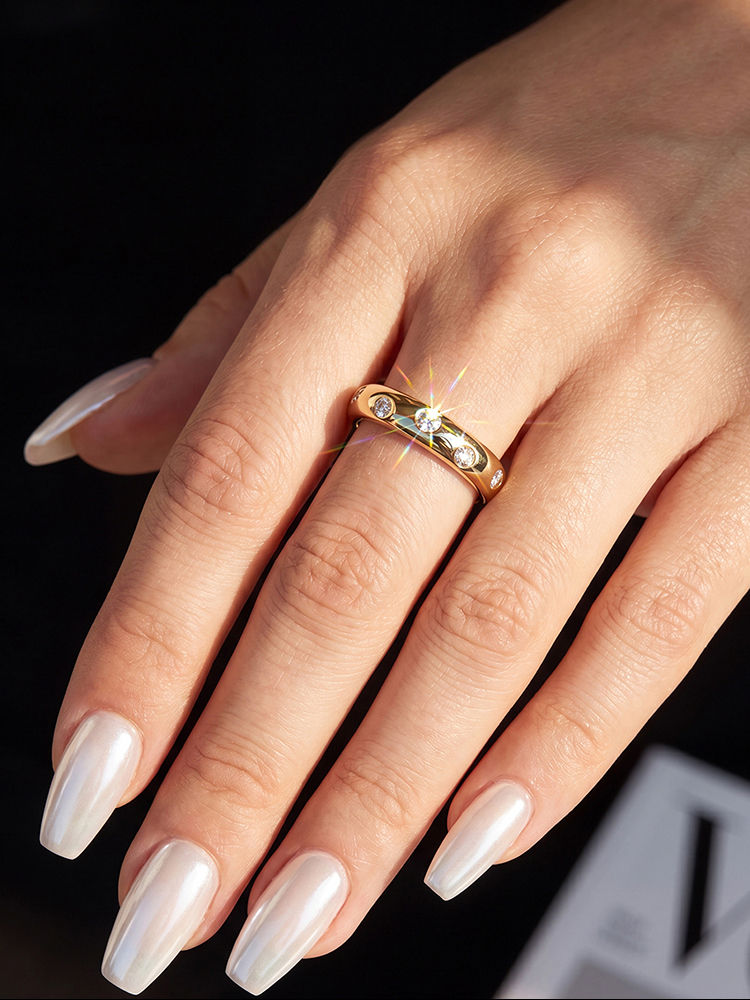 Thumbnail: LUANA ring with a 0.03-carat round moissanite diamond