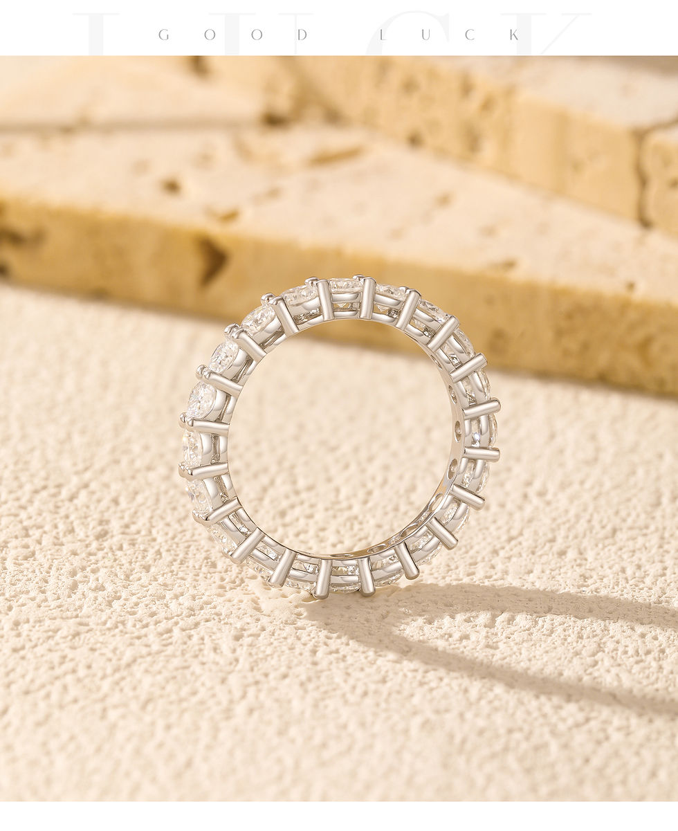 Thumbnail: 925 silver ring with moissanite.