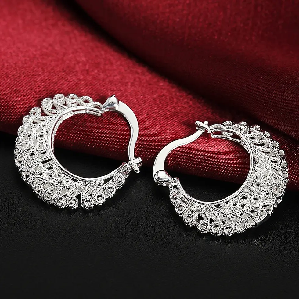 Thumbnail: BELLA hoop earrings and other high-quality 925 silver earrings