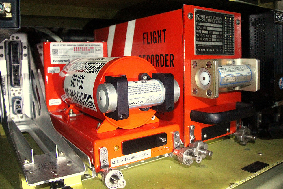 Caja negra de un avión donde permite recopilar datos sobre el accidente ocurrido de una aeronave, este aparato aguanta todo tipo de impactos y cambios de temperatura