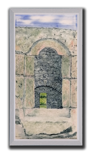 View through Cloneamery Church (ruin) In