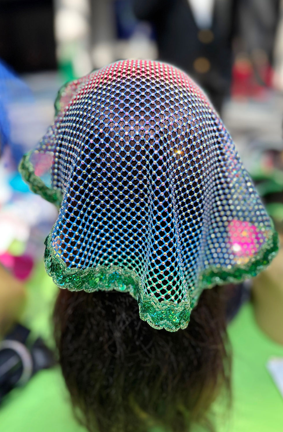 Thumbnail: Multi Lane Rhinestone Chapel Veil