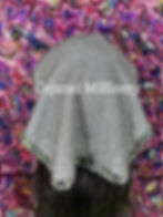 Thumbnail: Metallic Gray Lined Rhinestone Chapel Veil