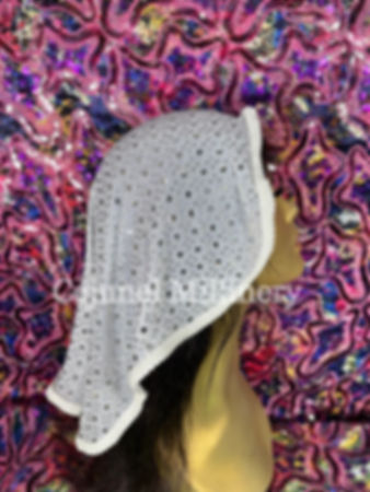 White/Crystal Geo Rhinestone Chapel Veil 