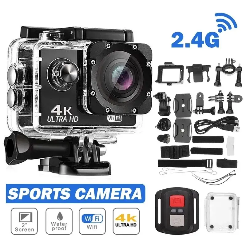 Ultra HD 4k/30fps Waterproof Underwater Action Camera with WiFi