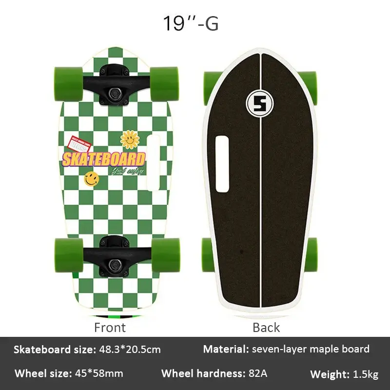 Thumbnail: Portable Mini Skateboard 19 Inch Maple Drift Cruiser Kids Adults Beginners