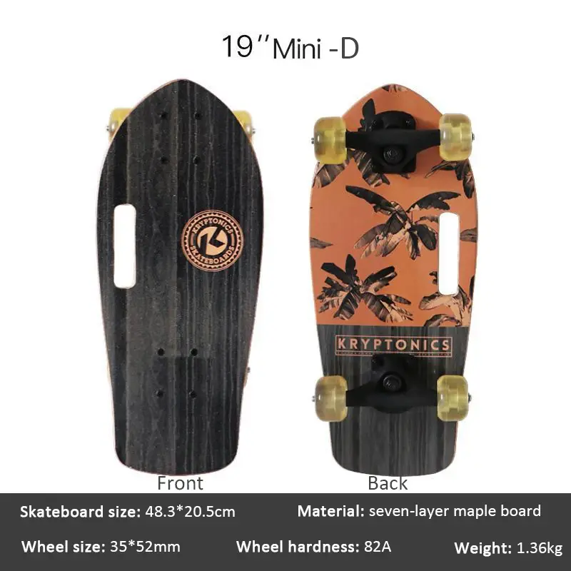 Thumbnail: Portable Mini Skateboard 19 Inch Maple Drift Cruiser Kids Adults Beginners