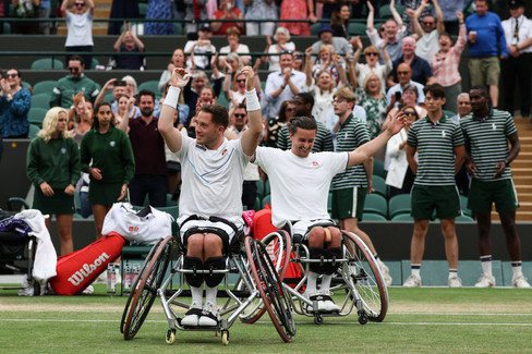 Alfie and Gordon celebrate on Court 1