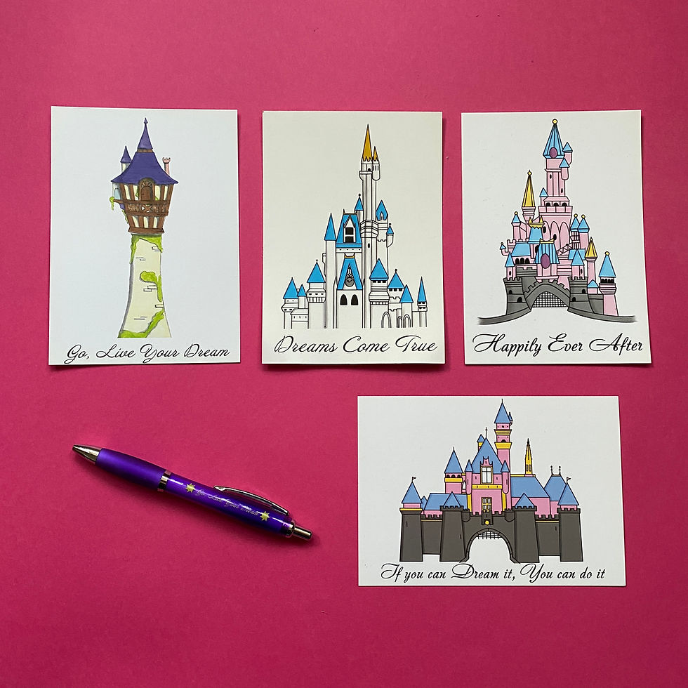 Thumbnail: Disney Castle inspired postcard prints
