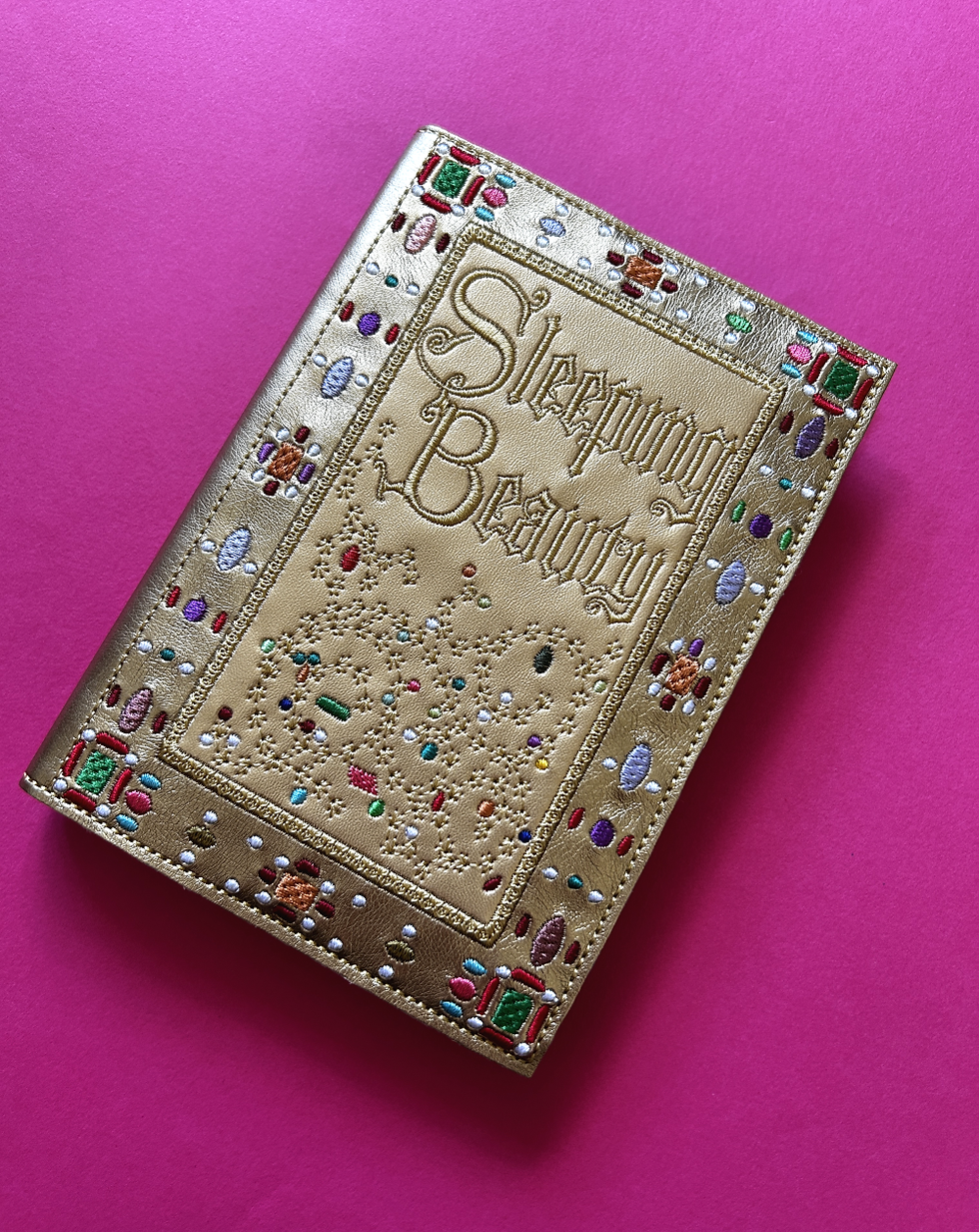 Thumbnail: Sleeping Beauty replica book, embroidered notebook cover