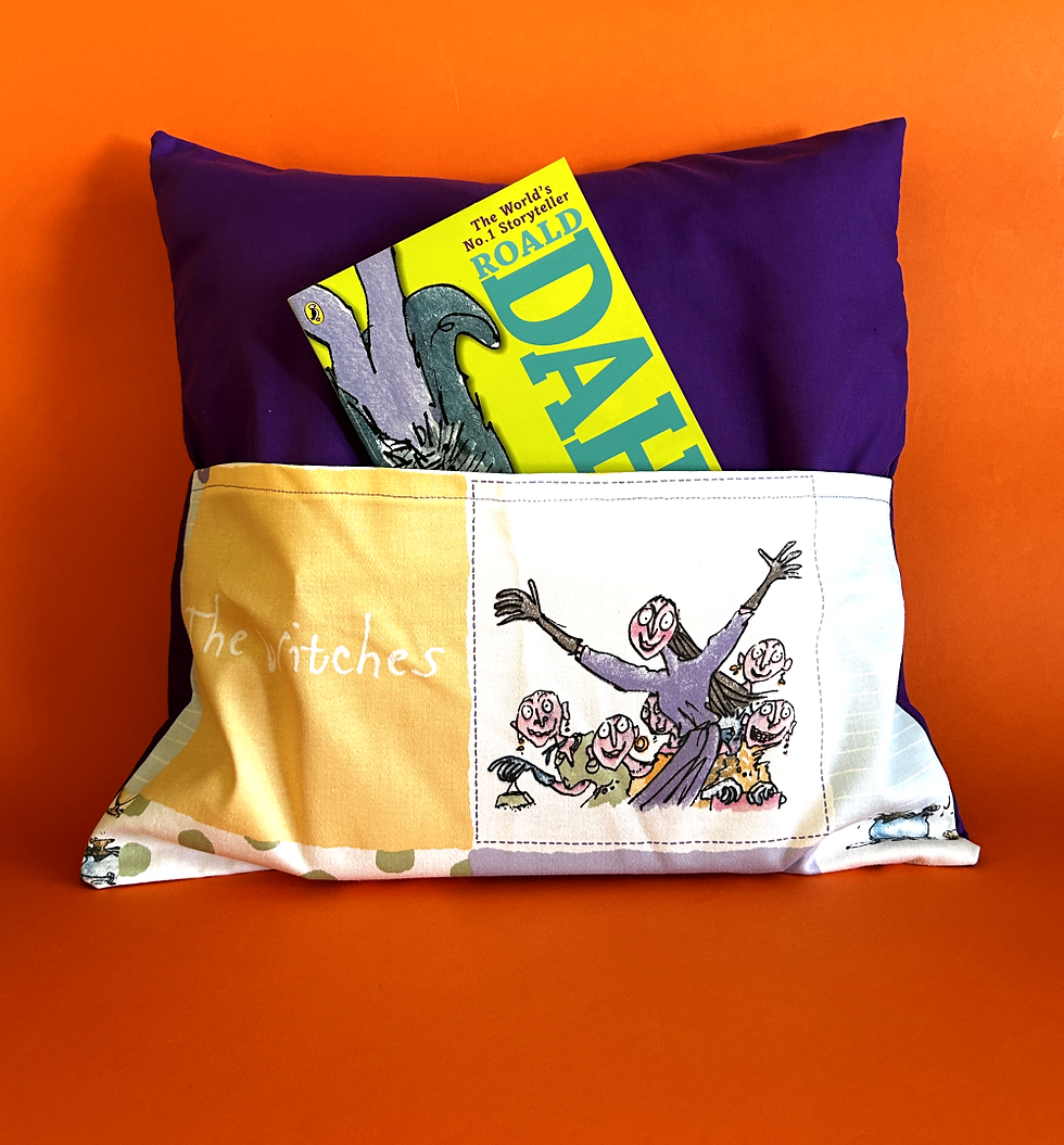 Thumbnail: Reading Cushion, Matilda books, Witches & Charlie & the Chocolate Factory