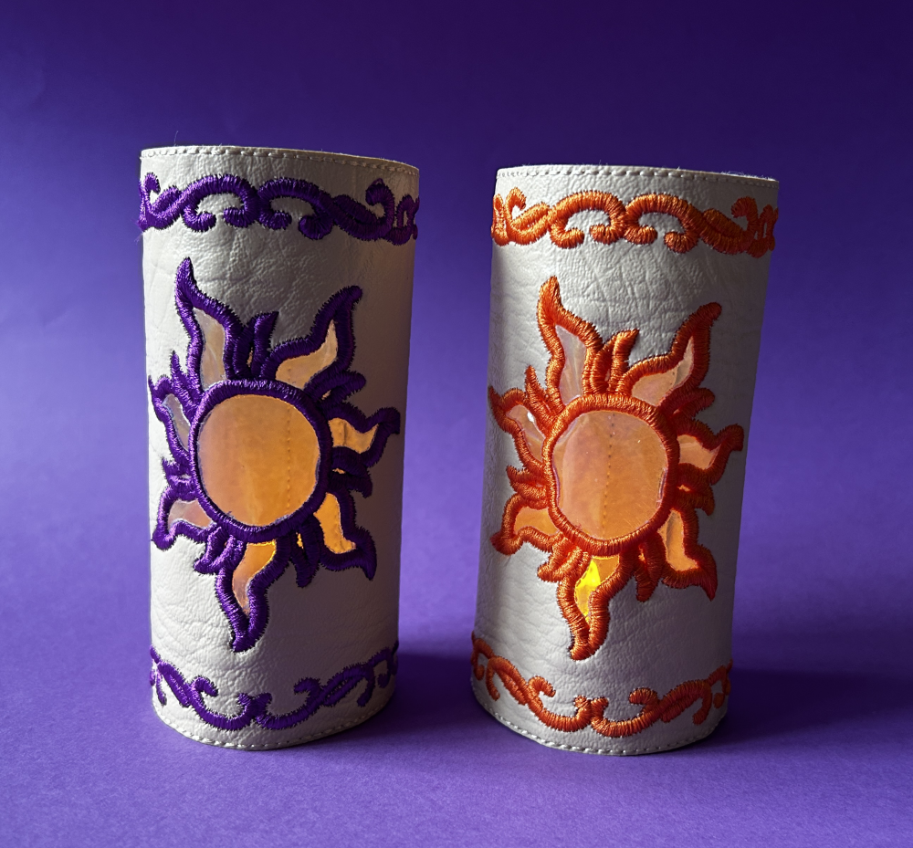 Embroidered Lantern with battery tealight - Tangled inspired