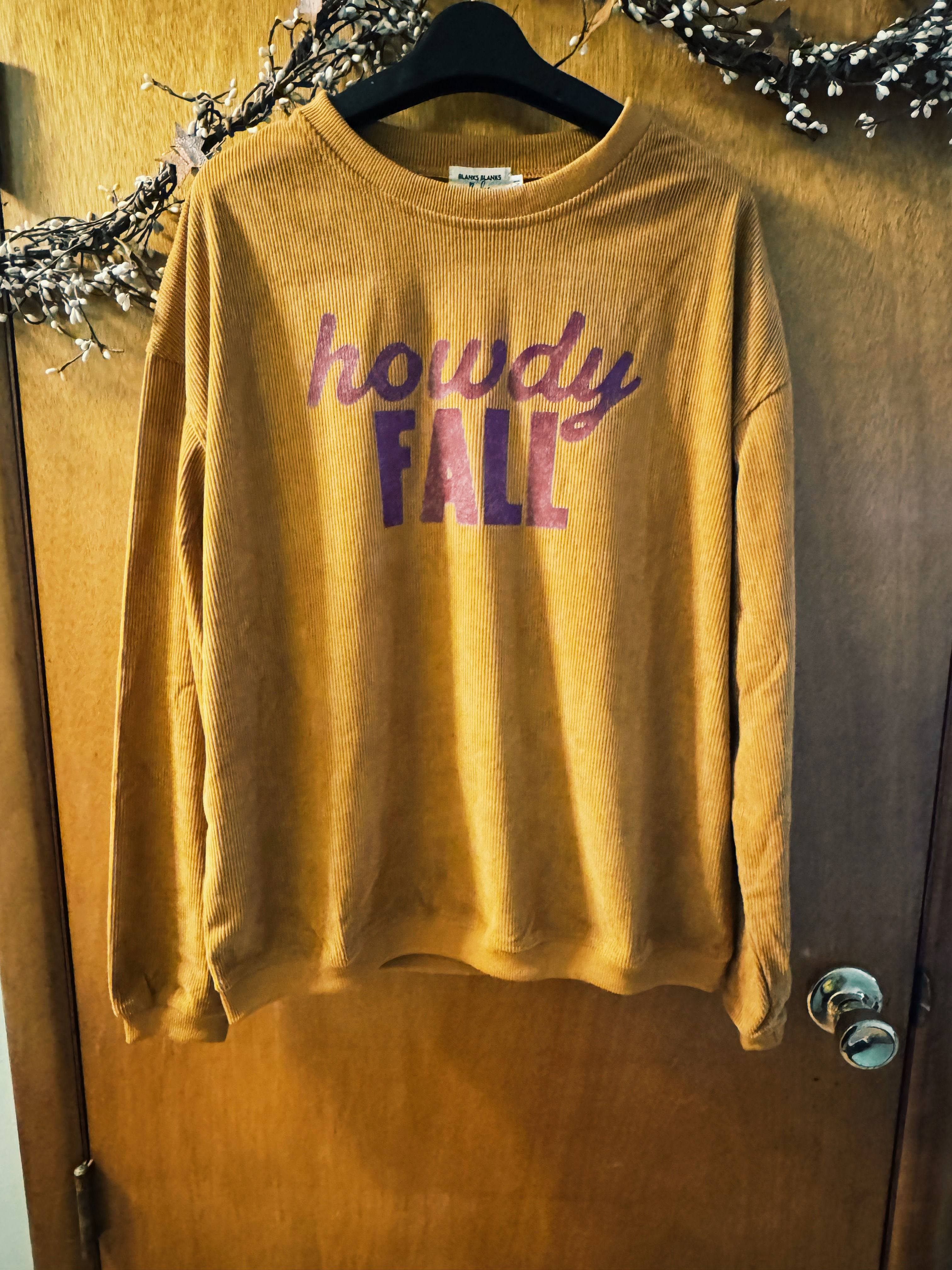 Howdy fall corduroy crew 