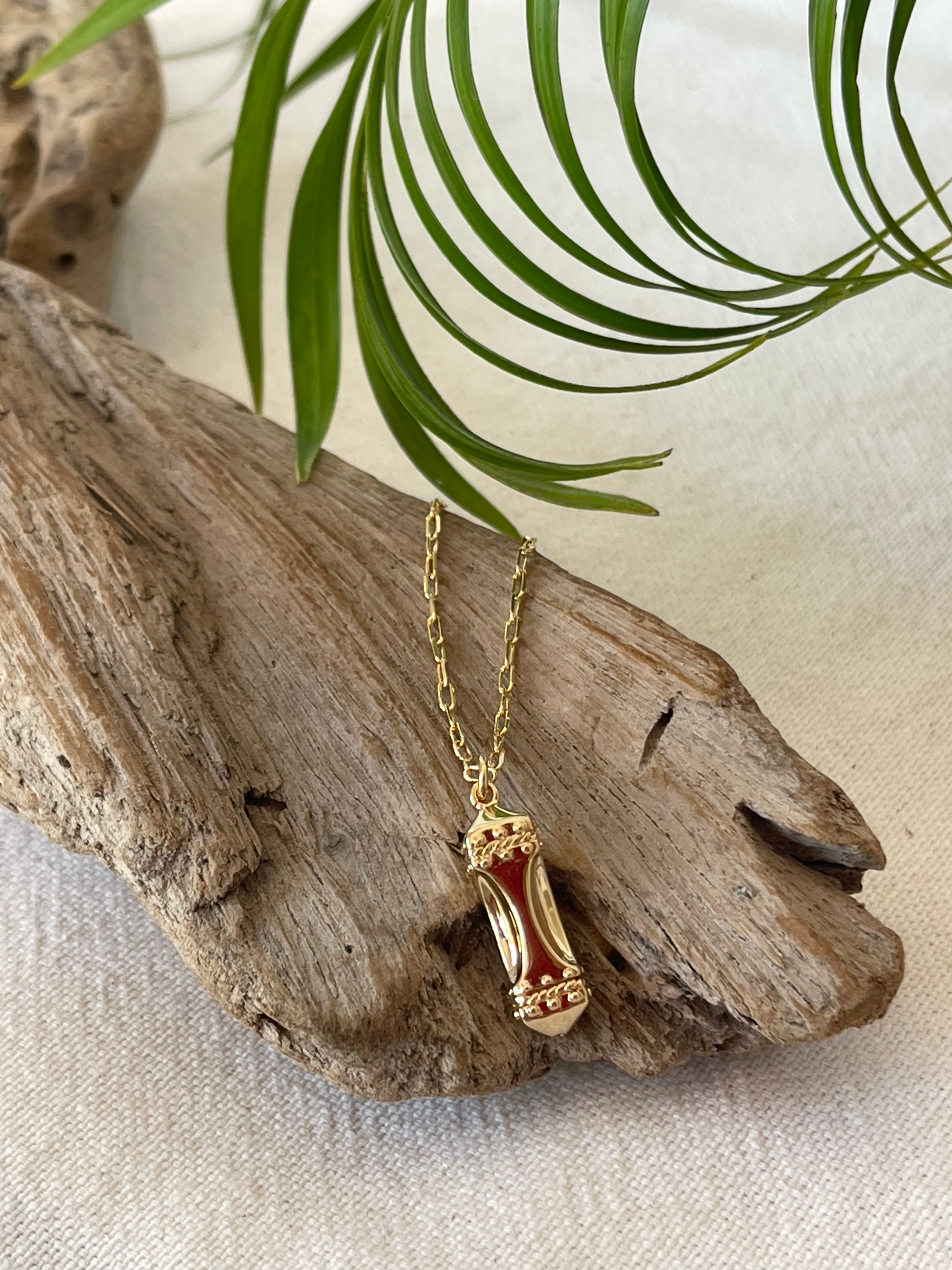 STUTTGART - Collier sur chaîne maille ovale mini - Pendentif type balinais