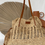 Miniature : RIVIERA - Sac cabas raphia crocheté à la main   XL - Anse cuir