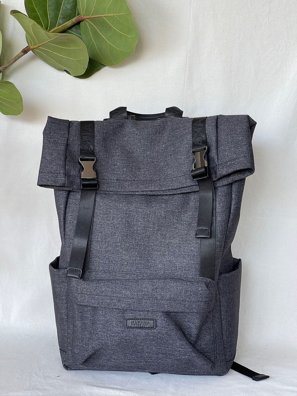 Miniature : LUDO M - Sac à dos - Nylon garni cuir vachette - Noir