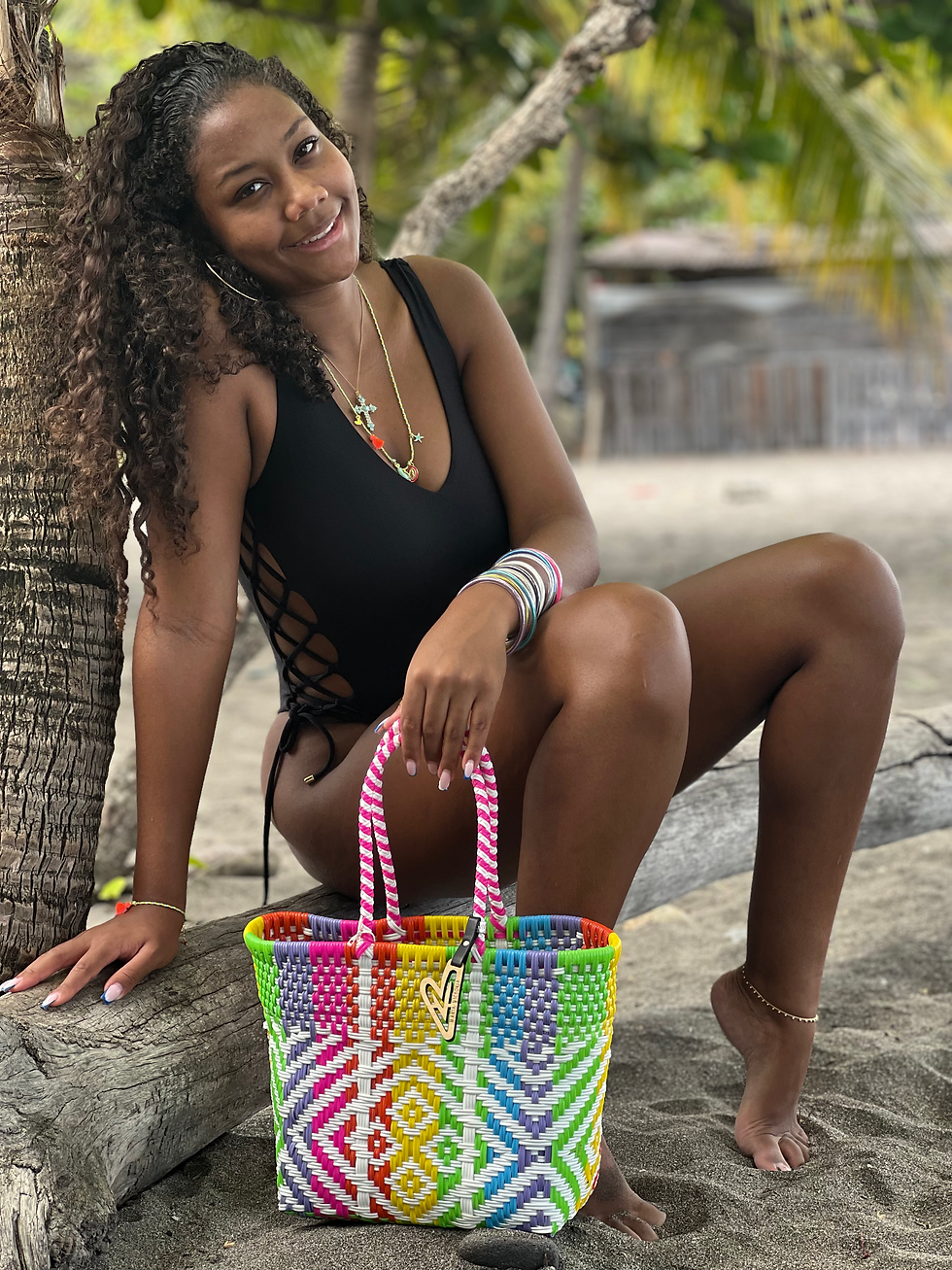 Miniature : TROPICAL EXTRA SMALL - Cabas plastique recyclé tressé - Taille MO