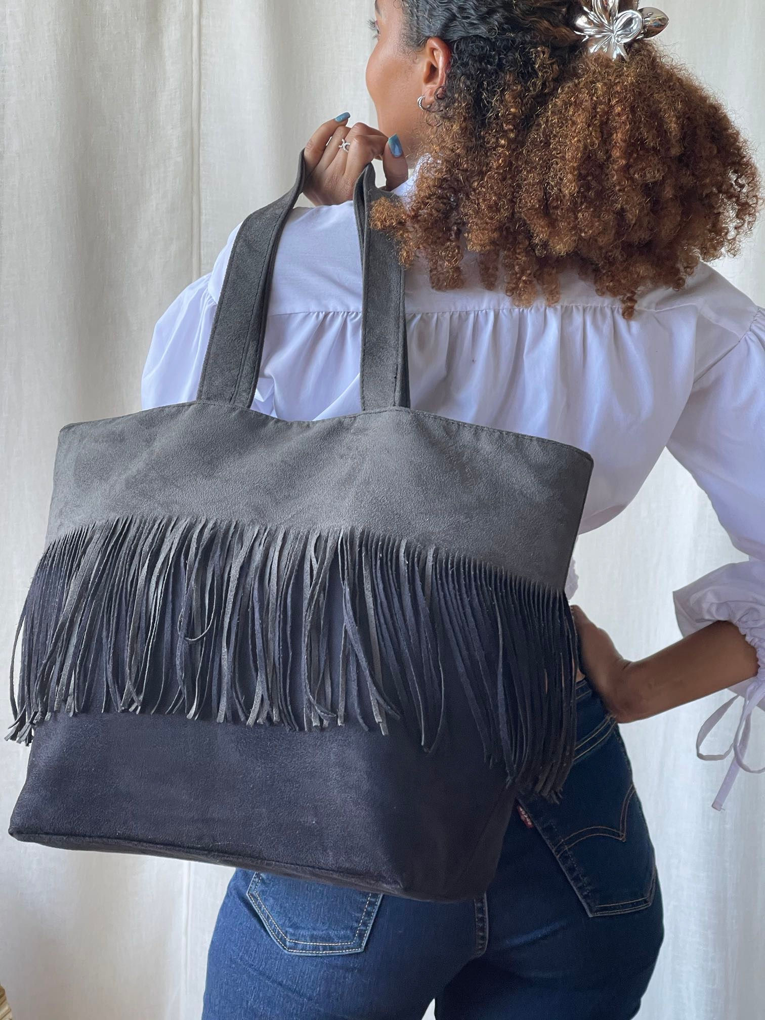 FAUVE - Sac cabas frangé