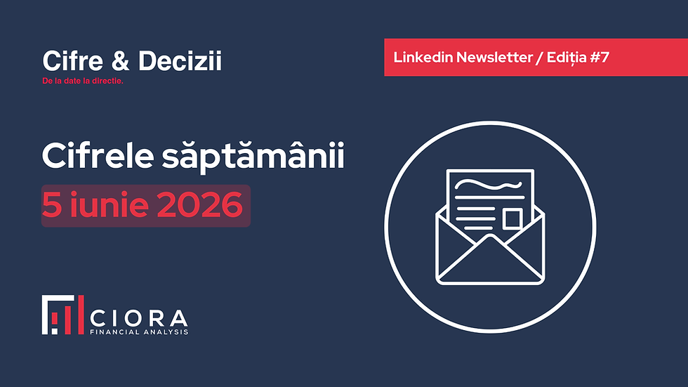 Cifre & Decizii #7 - Cifrele saptamanii | 5 iunie 2026