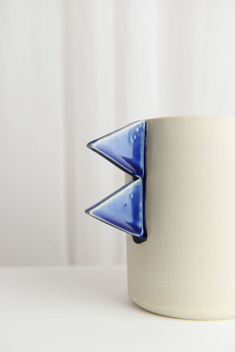 Miniature : Vase bleu triangles
