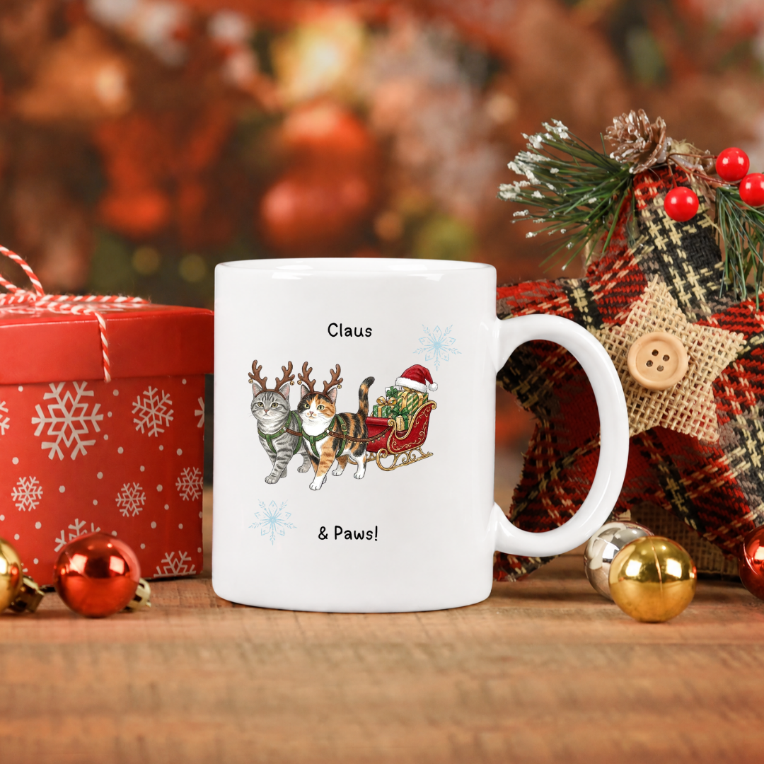 Christmas Cat Mug — Claus & Paws!