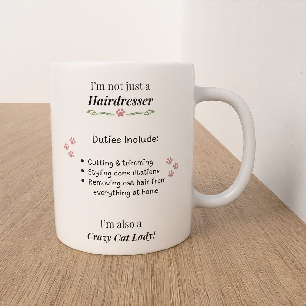 Hairdresser Job Title Mug — Crazy Cat Lady ceramic mug