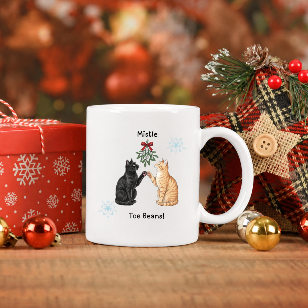 Christmas Cat Mug — Mistle-Toe Beans!