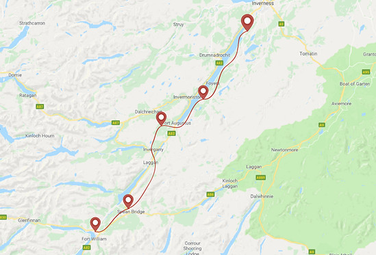 Route for Great Glen ride