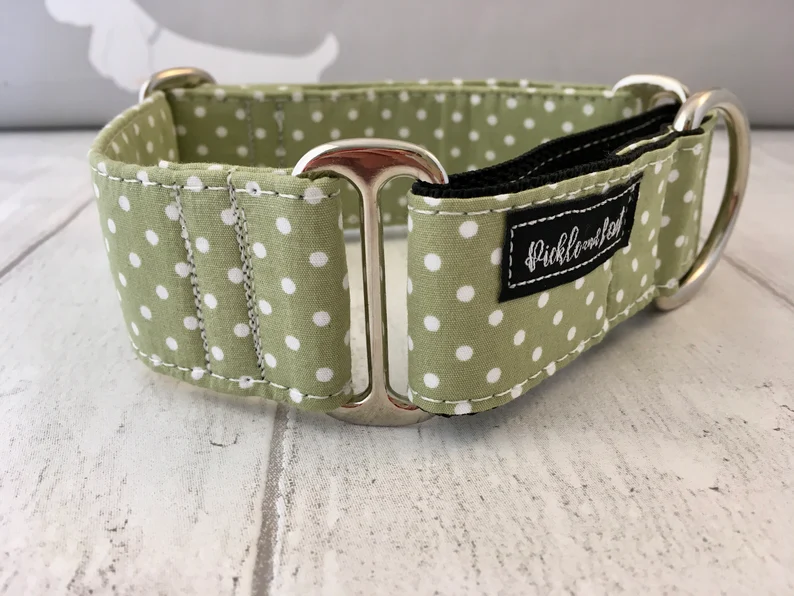 Thumbnail: Olive Green Spotty Martingale Collar | Martingale Collar and Lead