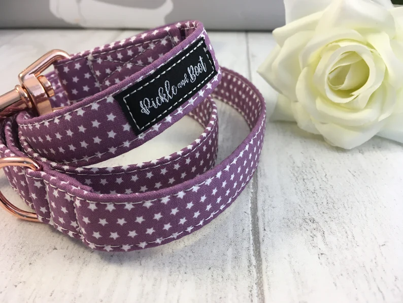 Thumbnail: Purple Stars Dog Lead | Dog Leash | Traffic Handle Lead