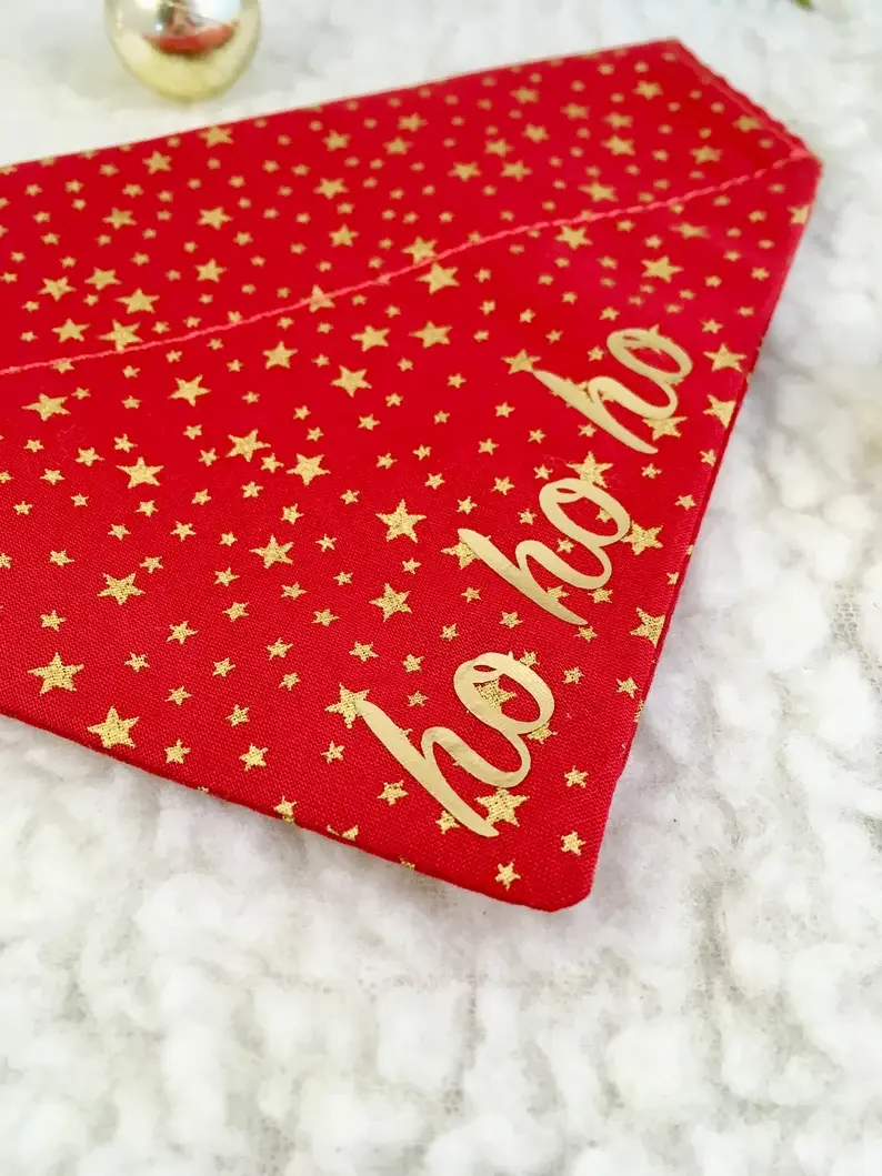 Thumbnail: Dog personalised red Christmas bandana | Cat personalised red Christmas bandana