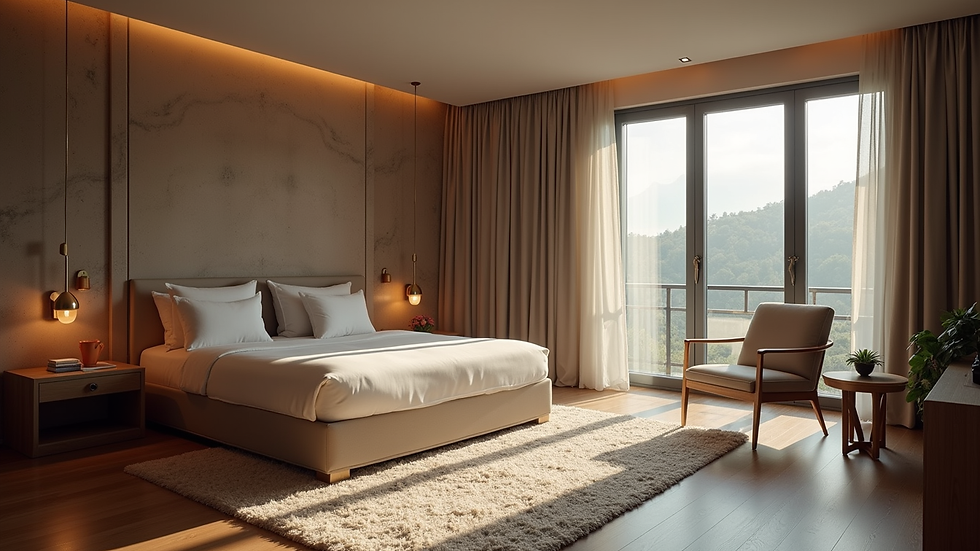 Geniş açılı görünümde Kale Otel'in dış cephesi