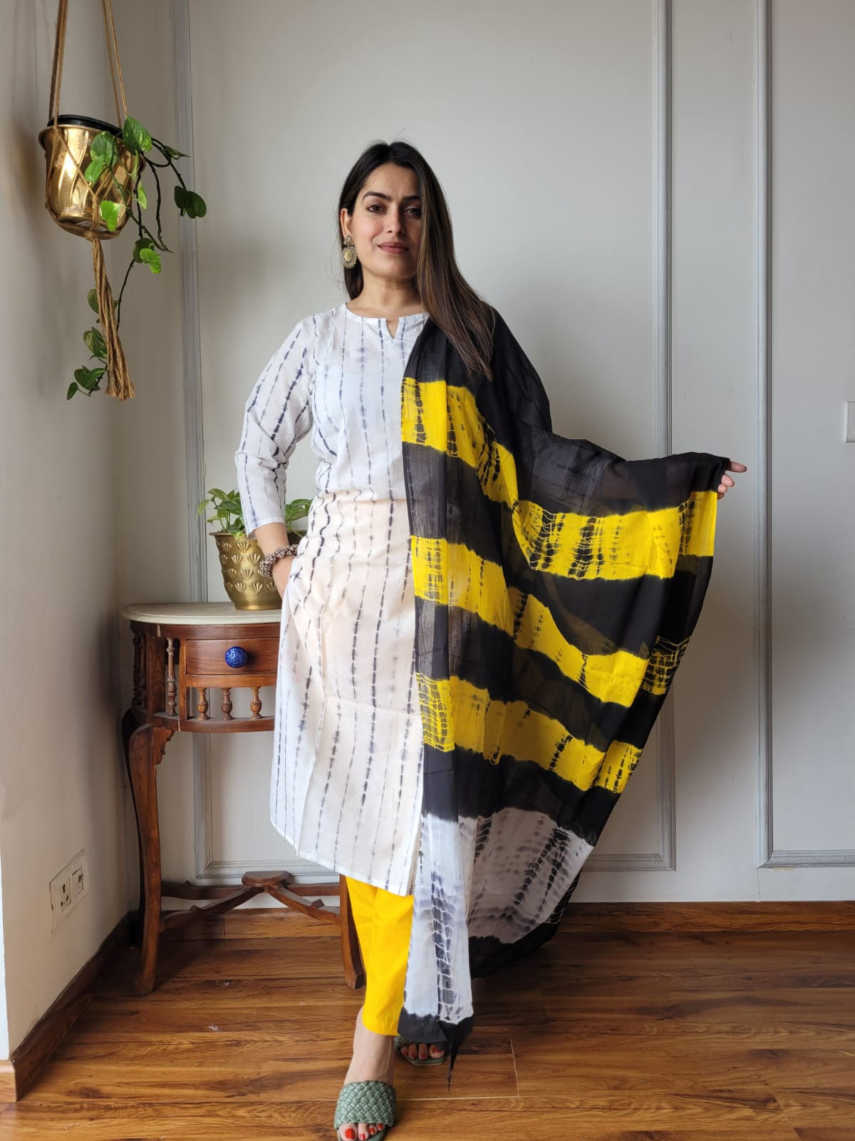 Hand block Print Cotton Suit with Cotton Dupatta