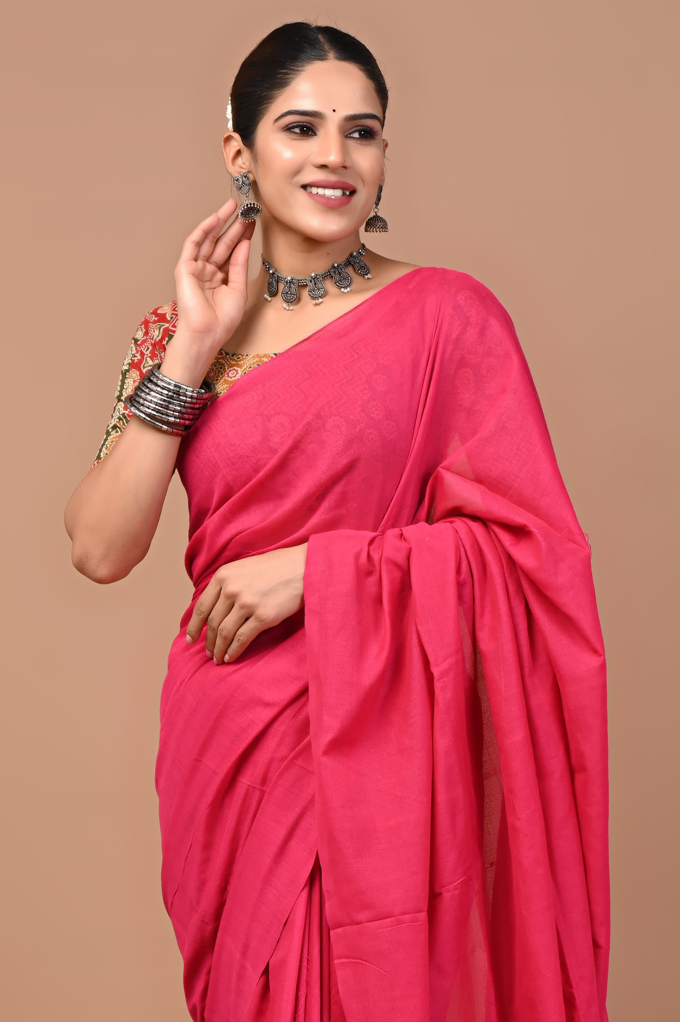 Khadi Cotton Saree with Extra Blouse