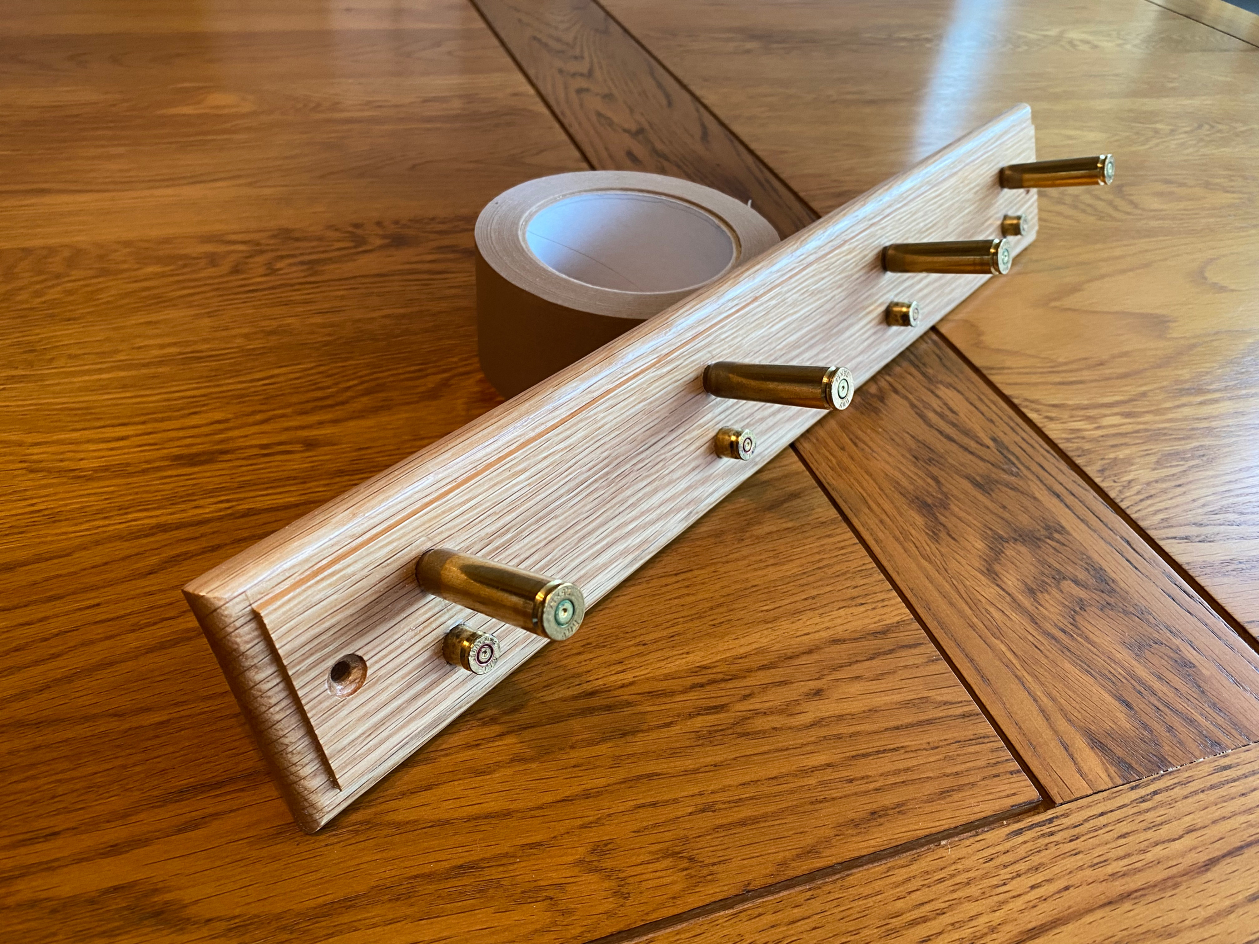 Brass cartridge case themed, coat or key rack