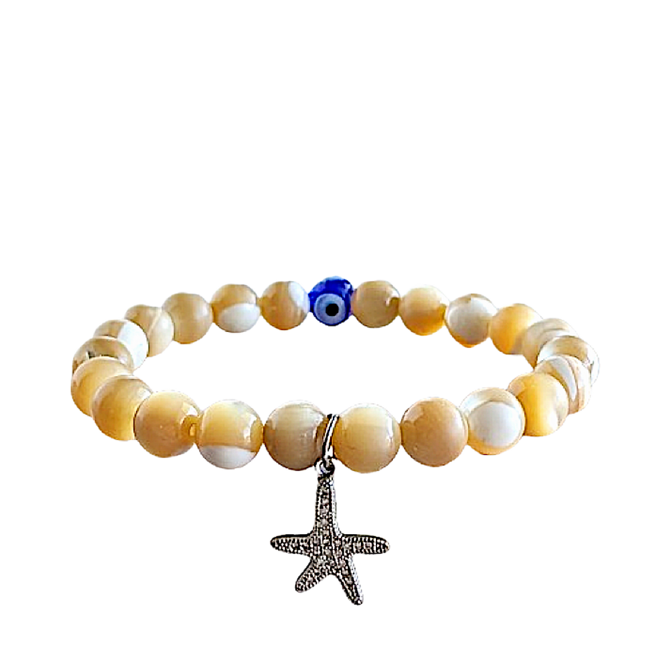 Starfish charm on beaded bracelet main view