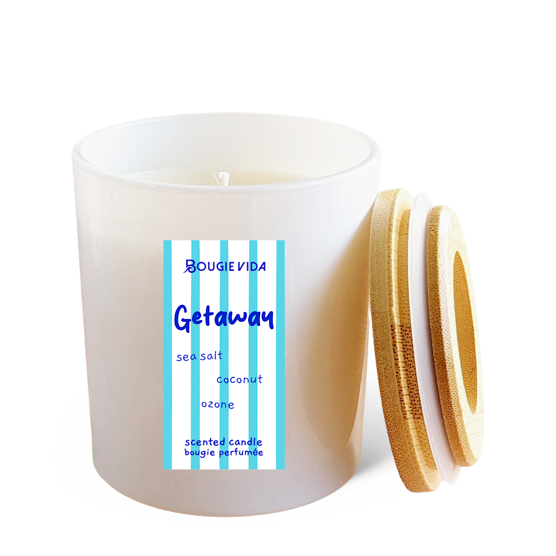 Getaway signature soy candle front view