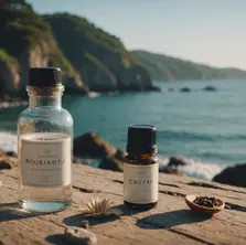 Essential oils on the beach