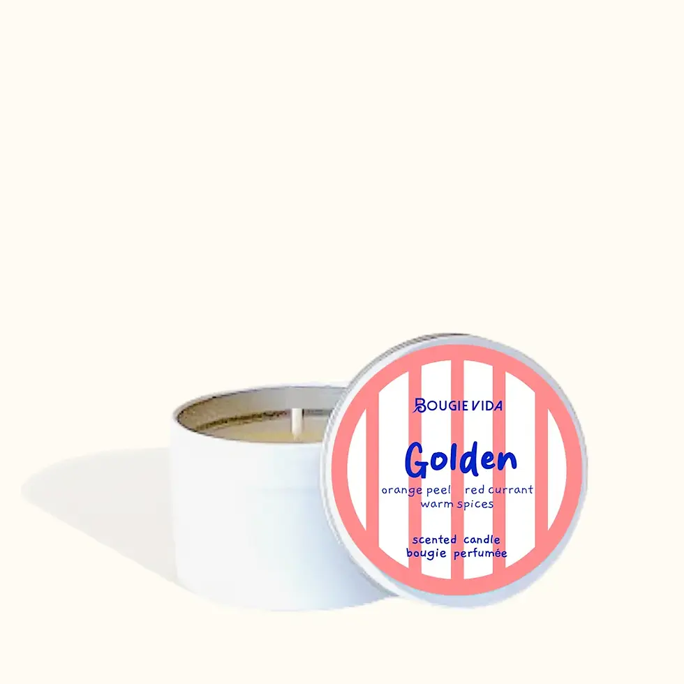 Golden medium travel candle main view