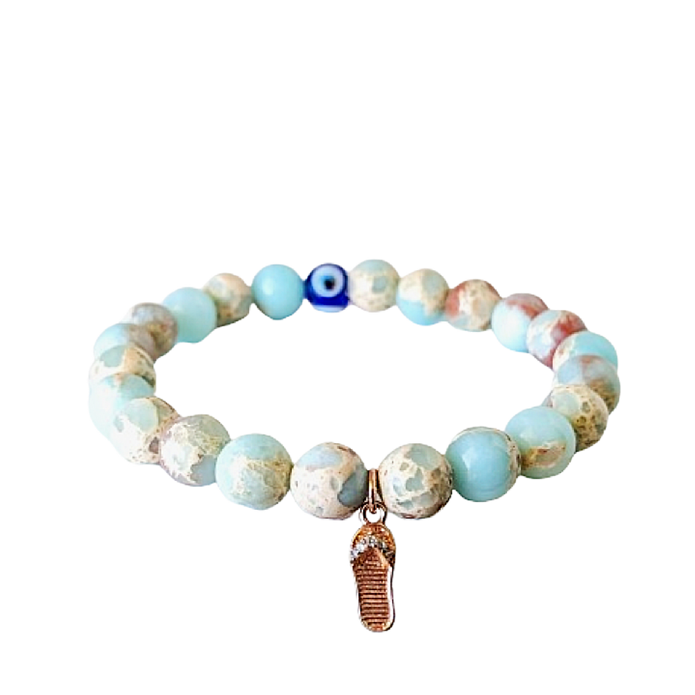 Flip Flop charm on a beaded bracelet main view