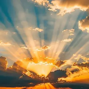 Radiant sunset rays