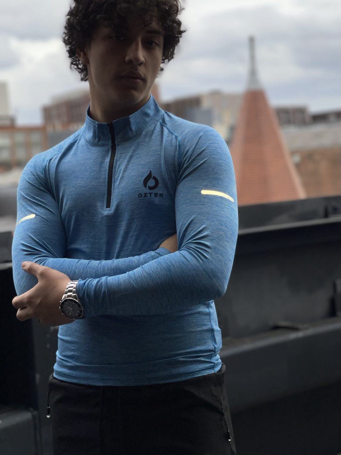 Ice Blue Hybrid 1/4 Zip