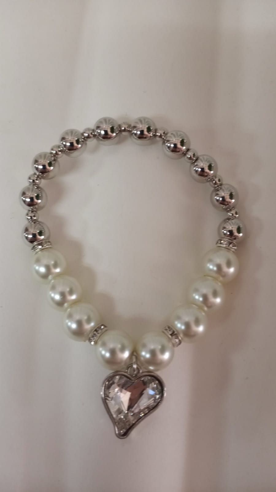 Miniatura: Heart and pearls bracelet