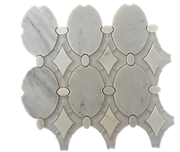ANTIQUE ARABESCATO WITH GREY GLASS MOSAIC