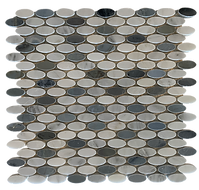 ELLIPSE OVAL ARABESCATO MIXED BLUE MOSAIC