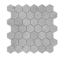 HEXAGON BIANCO CARRARA 2"X2" MOSAIC