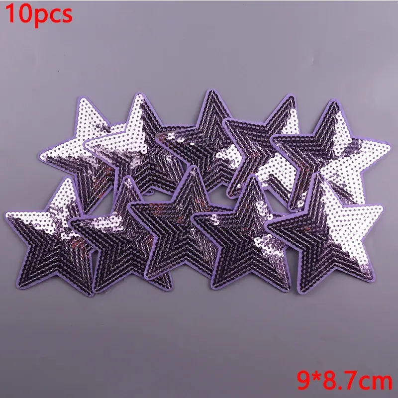 Thumbnail: 10PCS Sequin Five-Pointed Star/Hearts Iron on Patches