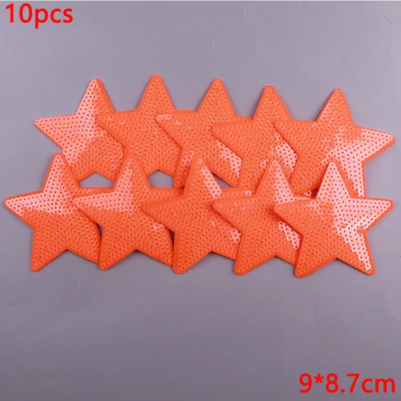 Thumbnail: 10PCS Sequin Five-Pointed Star/Hearts Iron on Patches