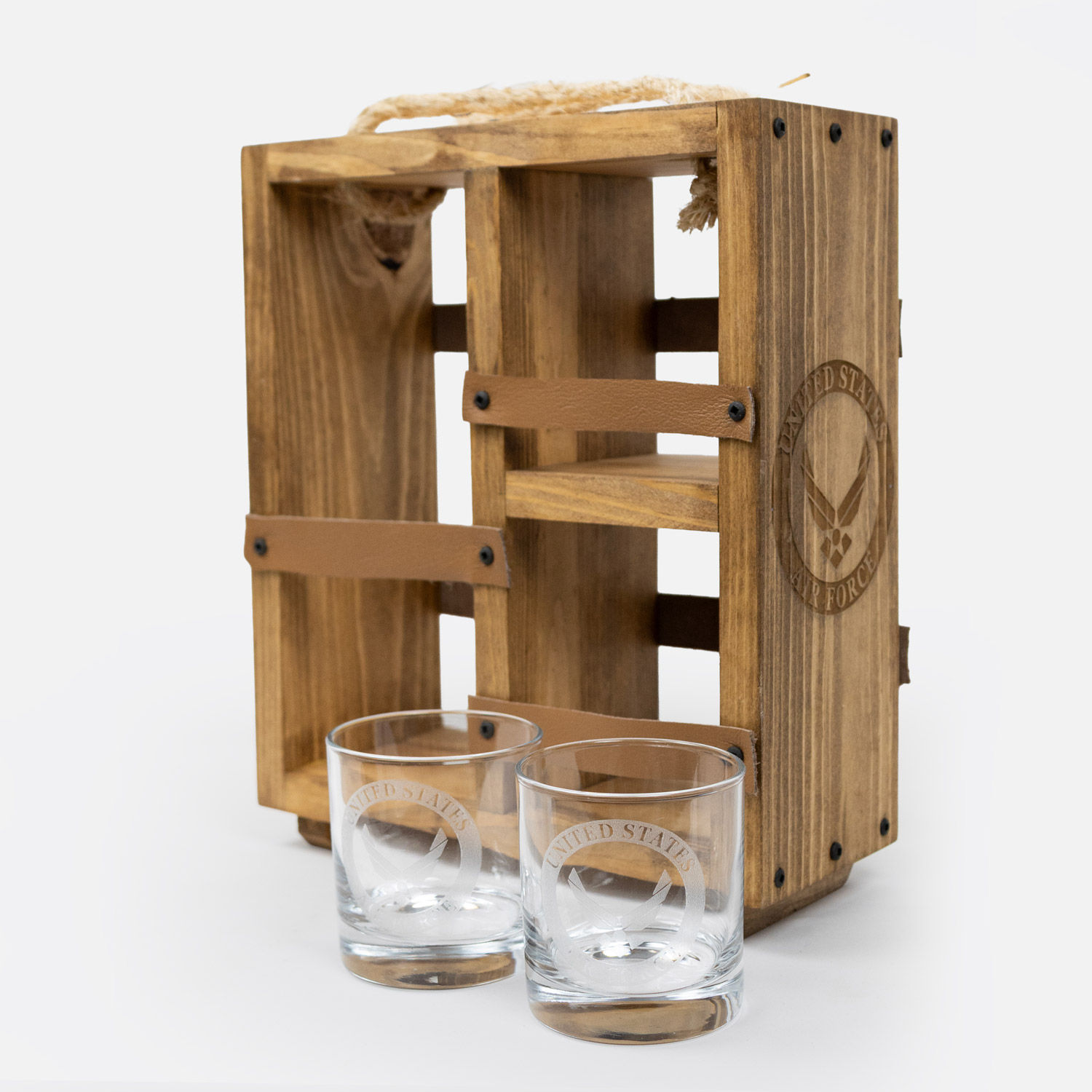 Whiskey Caddy with Glasses